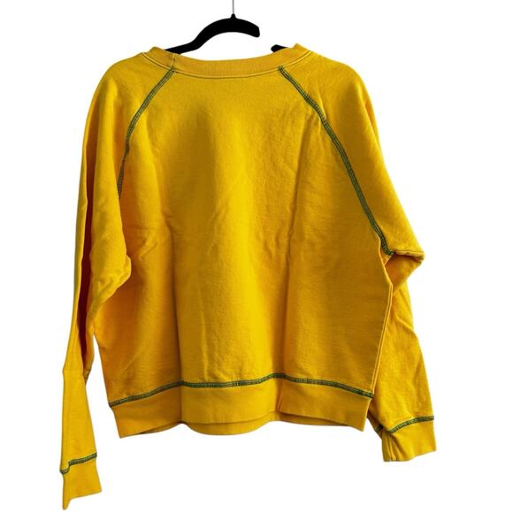 NWOT Made Some Souvenirs Sagrada Familia Tourist Sweatshirt Yellow Crew Sz Small - Picture 3 of 7